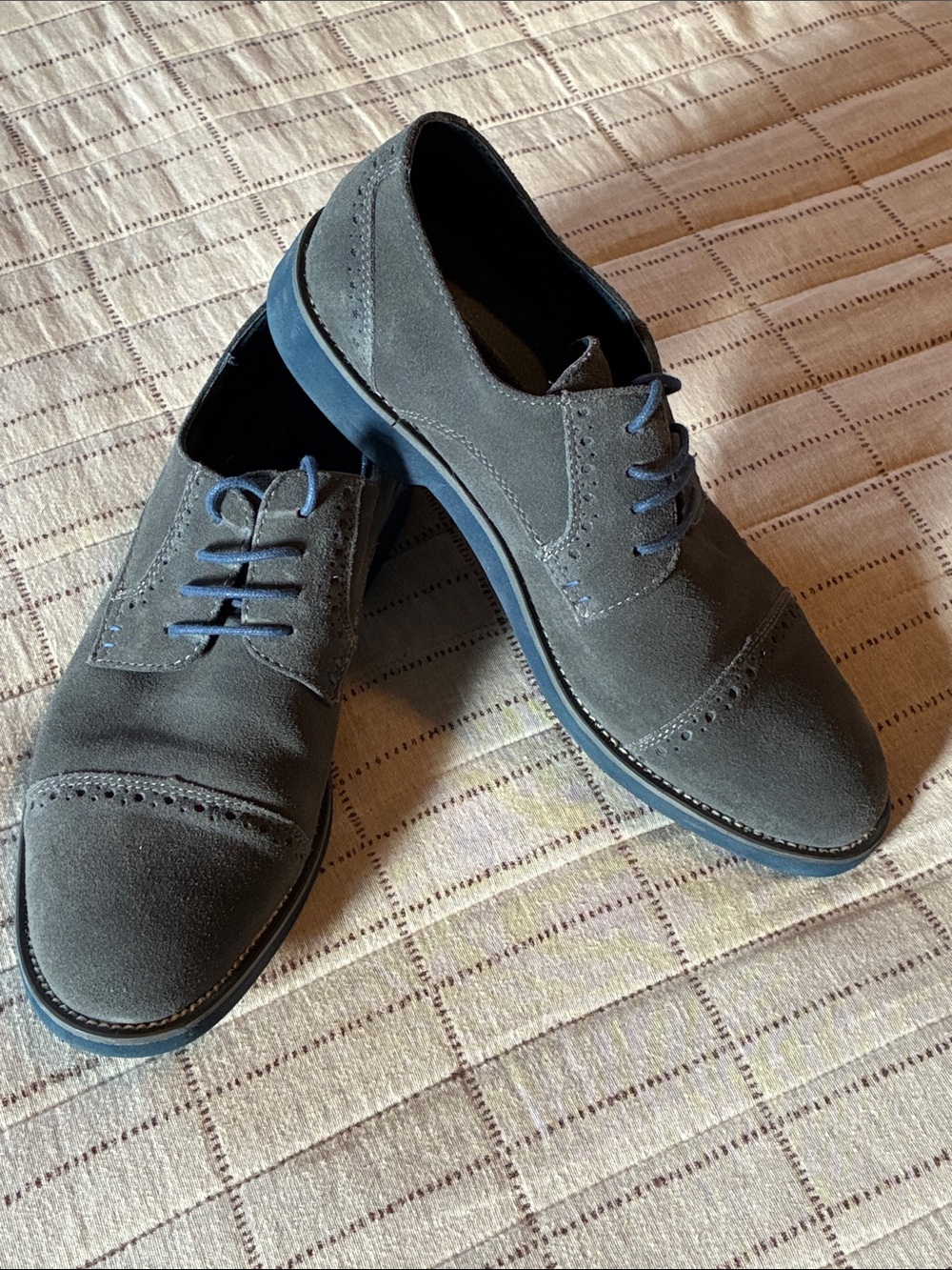 Joseph Abboud Men's Gray Suede Oxford Dress Shoes Size 8